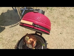 Spezielles Scharnier-städtischer Holzkohle Kamado-Grill 22 Zoll-weiße Glasur Compleet 57*65cm