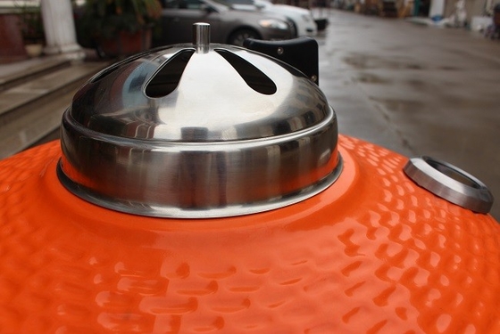 Orange Edelstahl Kamado keramischer Grill-57*65cm zusätzlicher GRILL