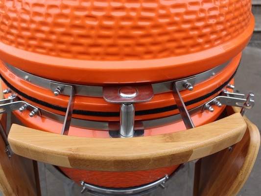 Orange Edelstahl Kamado keramischer Grill-57*65cm zusätzlicher GRILL