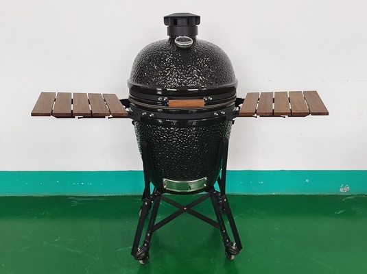 Keramischer Pizza-Holzkohle Kamado-Grill 21,5 Zoll GRILL Bambusregale und Griff