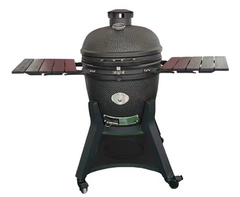 Holzkohle 22 Zoll Punkte Muster Keramik Kamado Grills mit schwarzem Pizza Stein