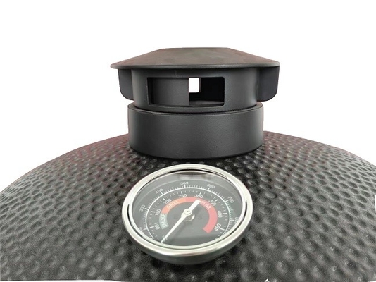 Holzkohle 22 Zoll Punkte Muster Keramik Kamado Grills mit schwarzem Pizza Stein