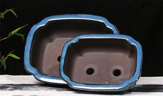 Manuelle glasig-glänzende keramische Innentöpfe der Bonsai-24cmx19cmx8cm